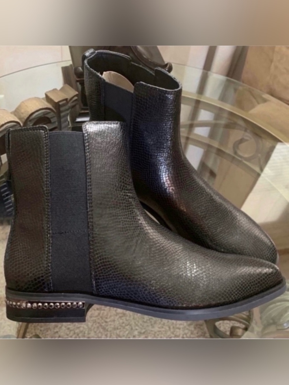 Franco Sarto Size 7.5 Black Leather Booties(NEW)